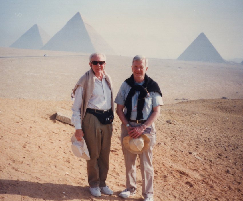 Walker (left) and Hakala in Egypt, 1996.