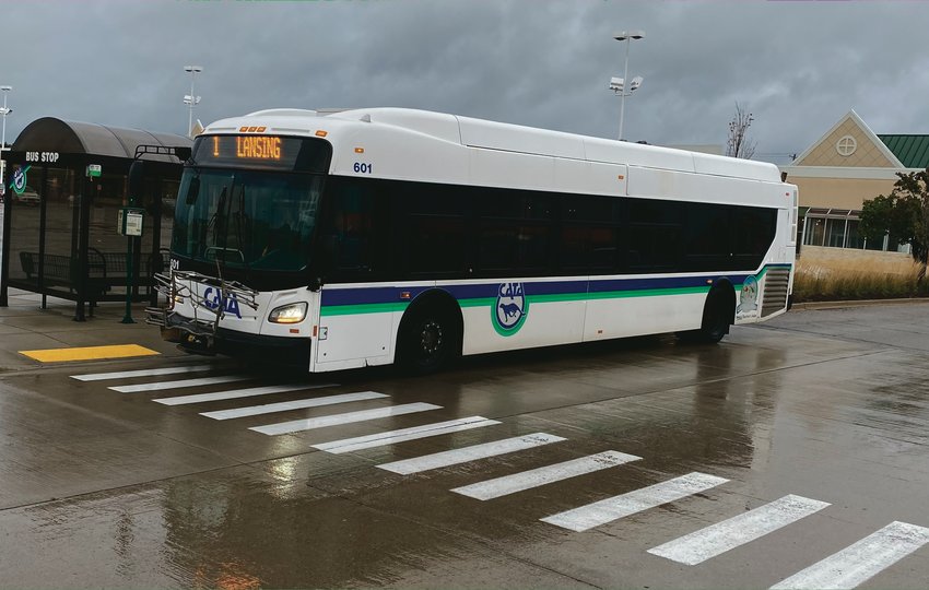 A CATA bus in Frandor Shopping Center on Monday evening.