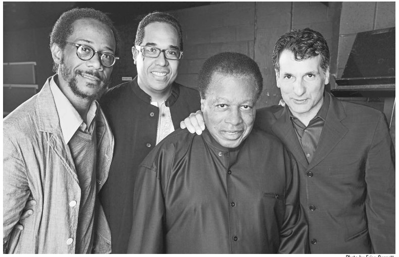 Saxophone legend Wayne Shorter, who died Thursday, brought his quartet to the Wharton Center in 2017. Pictured (from left) are Brian Blade, Danilo Perez, Shorter and John Patitucci.