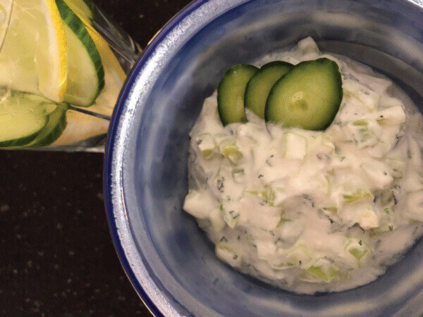 The mild, refreshing flavor of cucumber is famously harnessed when the vegetable is mixed with garlic, mint and yogurt, as it is in khyar bi laban, a Lebanese cucumber-yogurt salad.