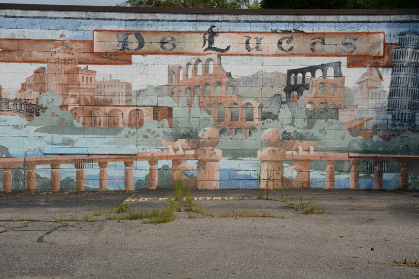 A 14-by-38-foot Gary Glenn mural at the old DeLuca&rsquo;s restaurant on Willow Street.