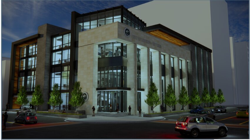 Granger Group included this rendering of a new city hall in a letter to Lansing Mayor Andy Schor complaining that it has been illegally denied an opportunity to bid on the project.
