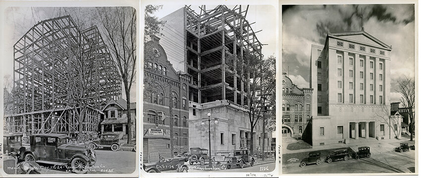 This series of photos captures the construction of the Masonic Temple, 217 S. Capitol Ave., in progress 100 years ago.