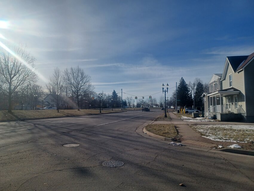 Martin Luther King Jr. Boulevard in Lansing looking north from Kalamazoo Street. After westside residents complained about a city plan to remove the islands to the left as part of accommodating traffic changes, the city has asked them to express their views on that plan versus a much more limited alternative.