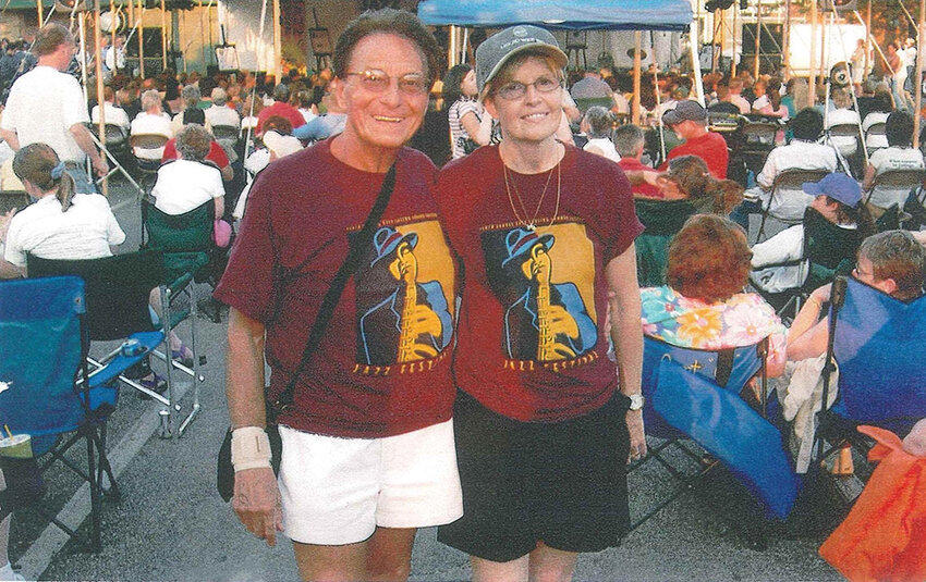 Al (left) and Beth Cafagna at an early Summer Solstice Jazz Festival in East Lansing.