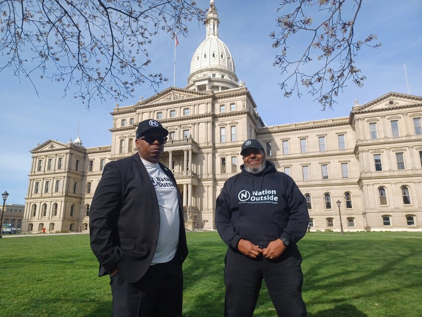 Tony Gant (left) and Robert Shearon are two formerly incarcerated Michiganders who are pushing for legislative housing reform on behalf of Nation Outside, a statewide organization advocating for the rights of ex-prisoners.