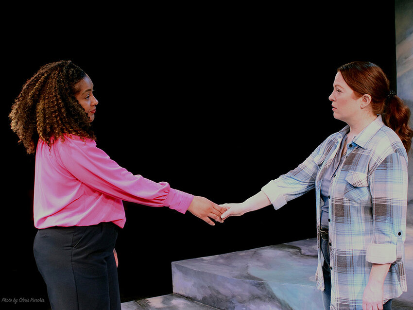Tamara PiLar (left) as Vicky and Dani Cochrane as Erica in Williamston Theatre’s production of “Bright Half Life,” by Tanya Barfield.
