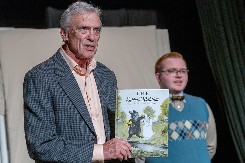 Jeff Boerger (left) as Garth Williams and Ayden Soupal as Thomas Franklin in Peppermint Creek Theatre Co.’s production of “Alabama Story,” by Kenneth Jones.