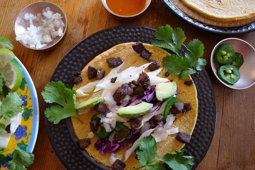 Making tacos is one way to utilize tender hunks of mystery meat from the back of the freezer. If the meat is tough, stew or pulled meat sandwiches are the way to go.