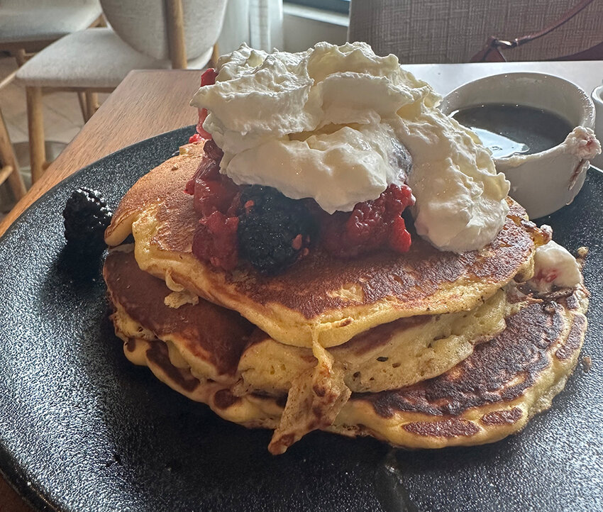 The Toscana Stack, offered during brunch on Saturdays and Sundays, is both an eyeful and a mouthful.