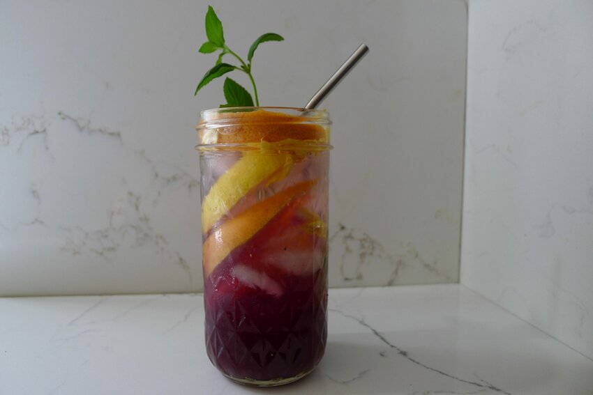 Spicy grape juice, a mix of grape juice and carbonated water, hits the spot on a hot day like a jump in the lake.
