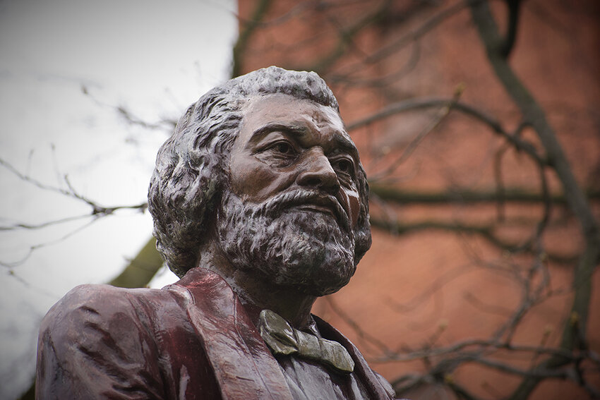 From a statue of Frederick Douglass