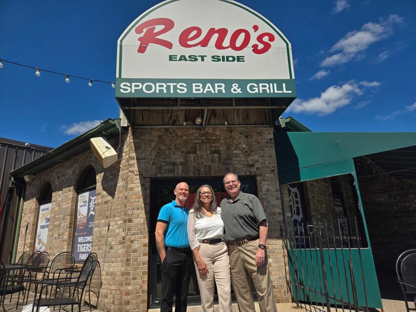 Scott Berman (right) has acquired Reno's East, 1310 Abbot Road in East Lansing, which he is renaming OneNorth Kitchen and Bar. Jason Hoffman (left) is leaving OneNorth on the west side, which Berman also owns,  to manage the new location. Between them is Berman's wife, Kathy Fischer, who is general manager of the westside OneNorth.