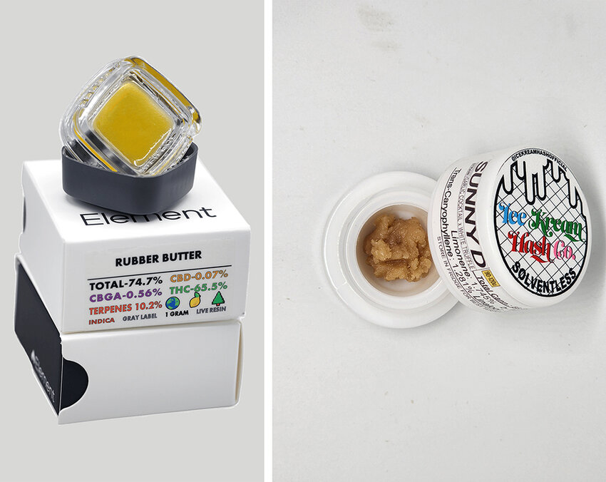 With a plethora of discounts and sales on cannabis concentrates at local dispensaries, the 710 holiday is the ideal time to stock up. Lansing is stacked with companies producing world-class concentrates, from Lion Labs’ Element (left), which offers some of the best solvent-based products, to Ice Kream Hash Co.’s solventless options.