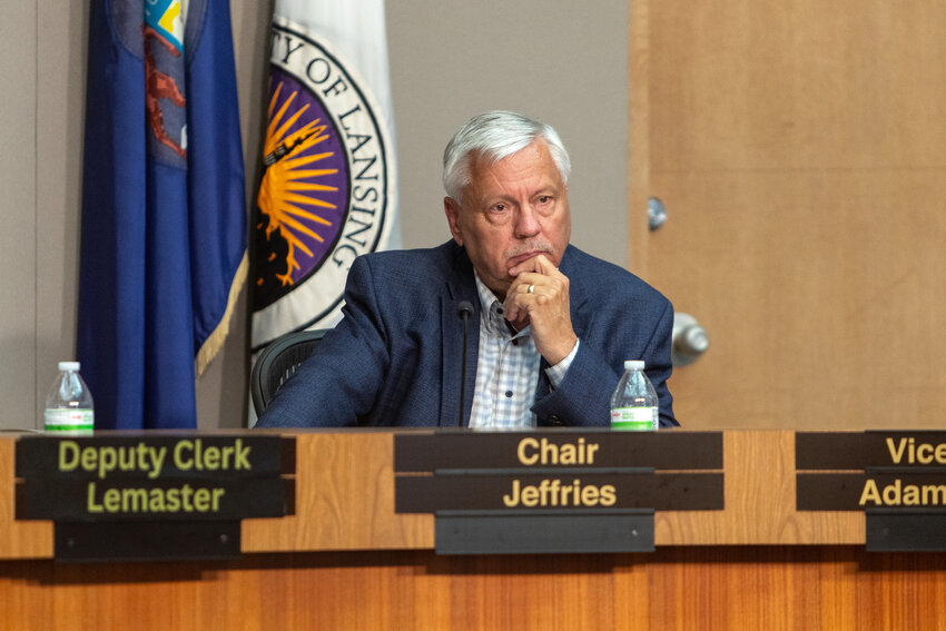 Lansing Charter Commission Brian Jeffries listens during the panel's last regular meeting. On Tuesday, they'll decide between two law firms to advise them during the revision process.