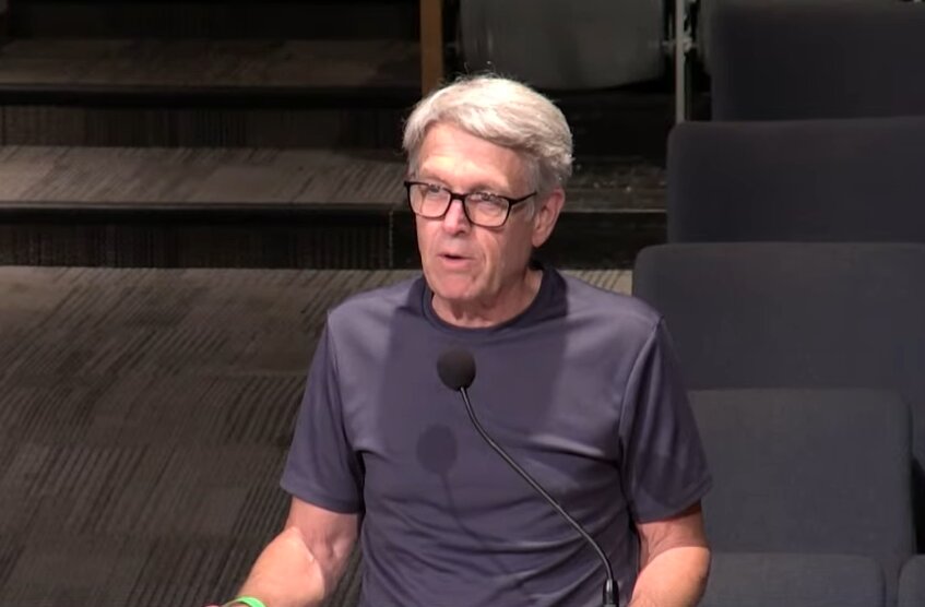 Randy Dykhuis speaks on changing the city's board and commission appointment process and implementing term limits for those members at the latest Charter Commission meeting.