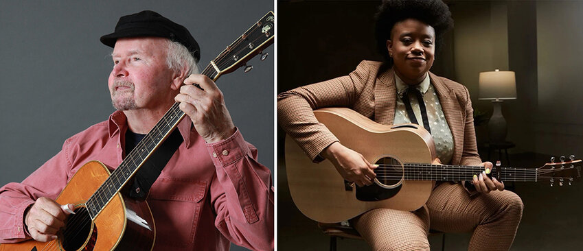 The Ten Pound Fiddle will host another lengthy calendar of folk concerts and dances for its milestone 50th season. Folk legend Tom Paxton (left) and Grammy Award nominee Amythyst Kiah are just two of the 2024-&lsquo;25 performers.