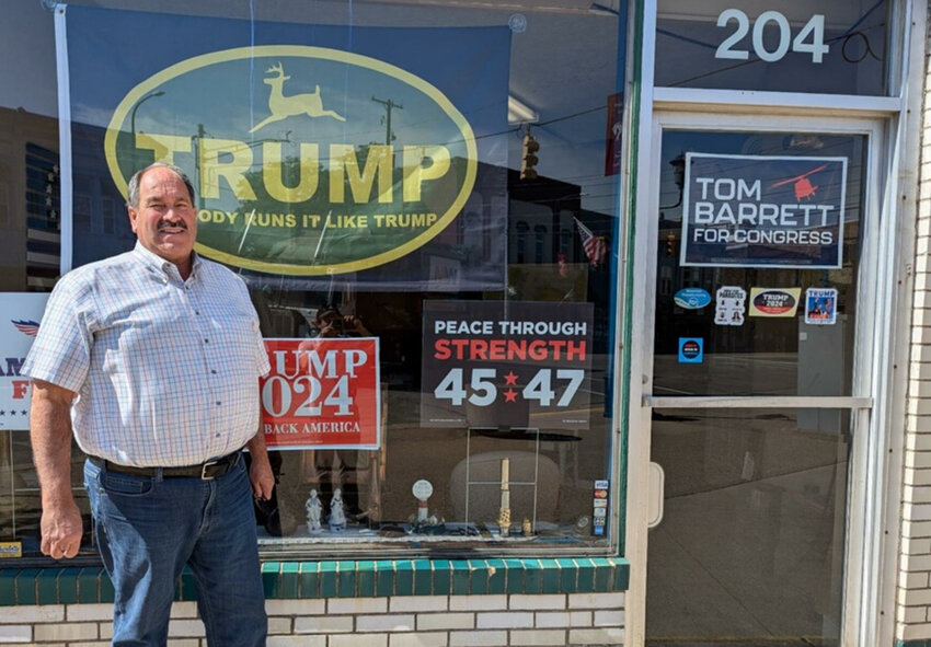 Dwayne Gordon, a sales manager, standing outside his office in downtown Charlotte. He supports Republican Tom Barrett in the 7th Congressional District race.