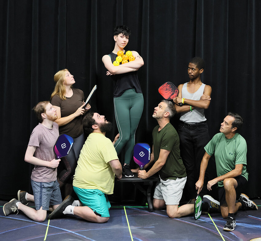 Photo by Ariniko Artistry Photography   The cast of &ldquo;Pickleball&rdquo; at Riverwalk Theatre.