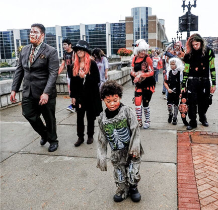 The annual Downtown Lansing Zombie Walk begins 4 p.m. Saturday outside Impression 5 Science Center.