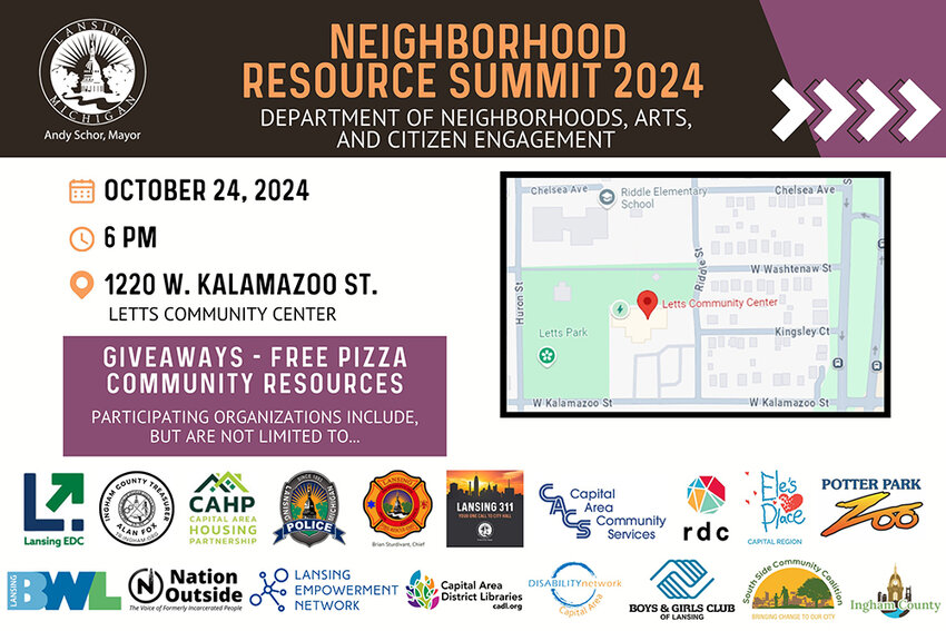 Marketing for last year&rsquo;s neighborhood summit sponsored by the city of Lansing&rsquo;s Neighborhood, Arts and Civic Engagement Department.