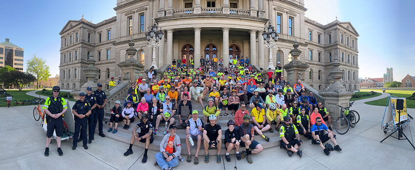 Cyclists gathered at the Capitol for the 2024 Greater Lansing Ride of Silence.