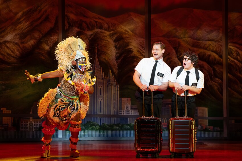 From left: Trinity Posey, Sam McLellan and Diego Enrico in the national tour of “The Book of Mormon.”