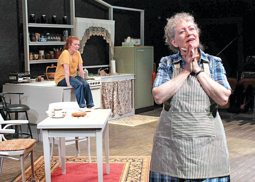 Dani Cochrane (left) and Karen Sheridan play granddaughter and grandmother in "Safe House," a semi-autobiographical play written by Kristine Thatcher.