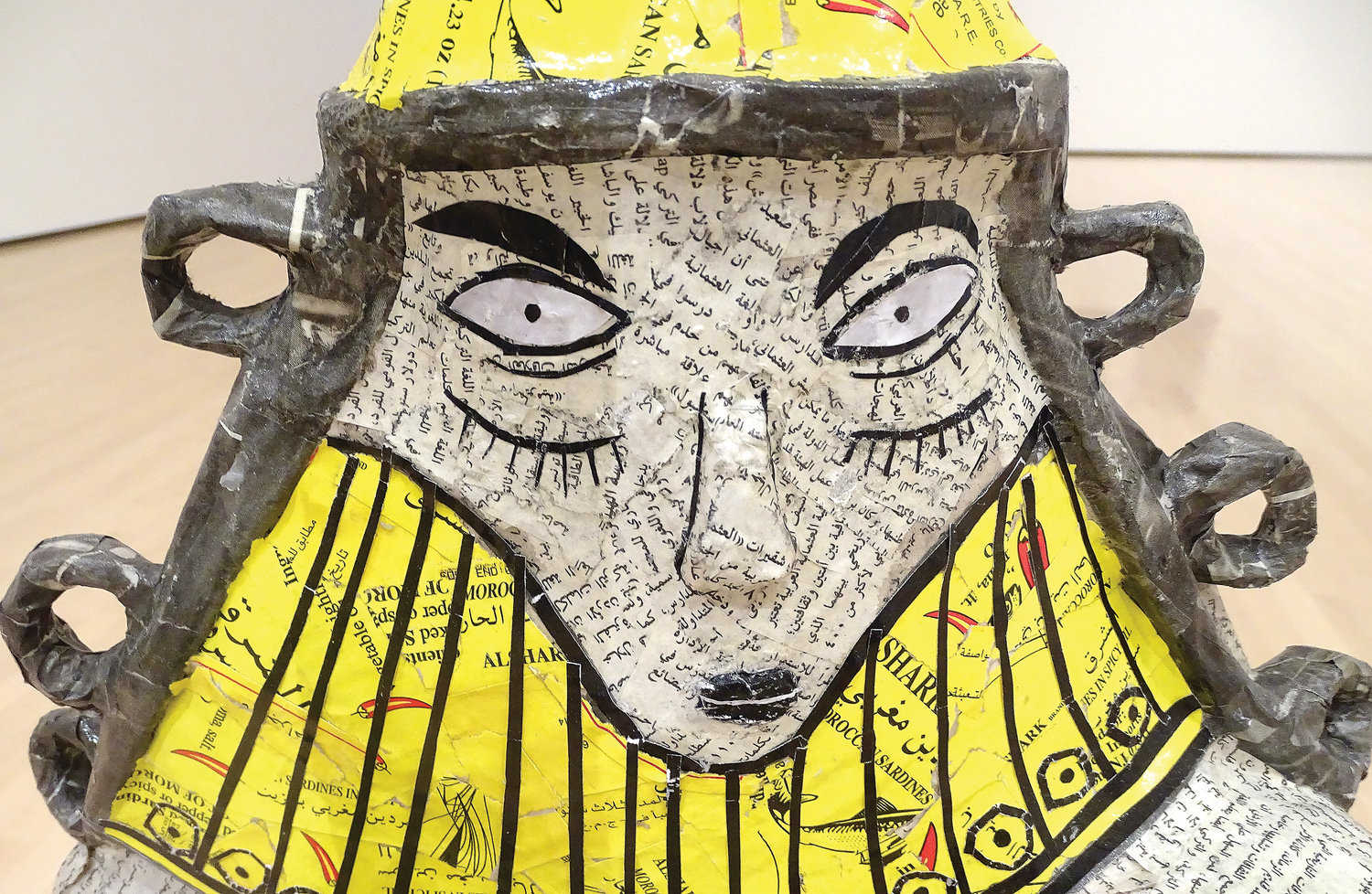 Iraqi-American artist Michael Rakowitz used newspapers and sardine cans to re-create a 2,000-year-old artifact plundered from the National Museum of Baghdad in the wake of the 2003 U.S. invasion.