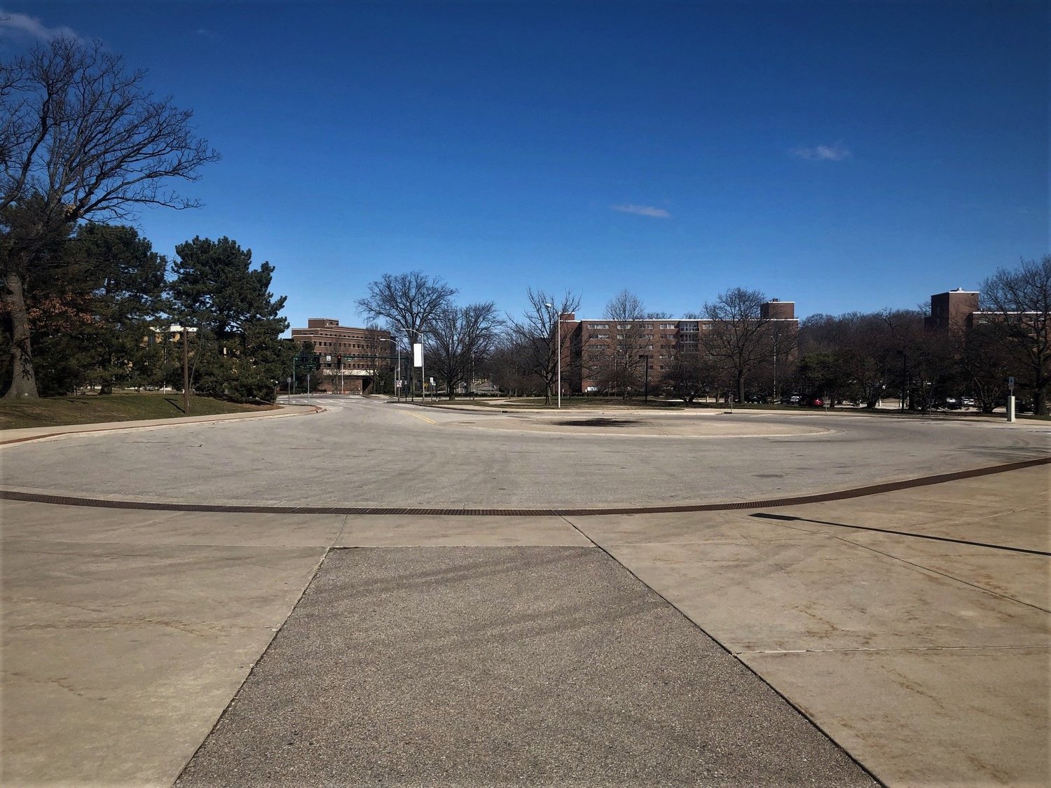 MSU's once bustling campus sits empty.