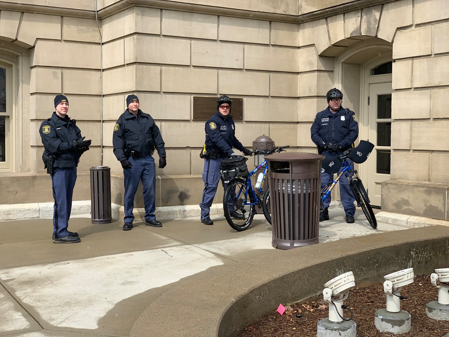 Police at the Capitol.