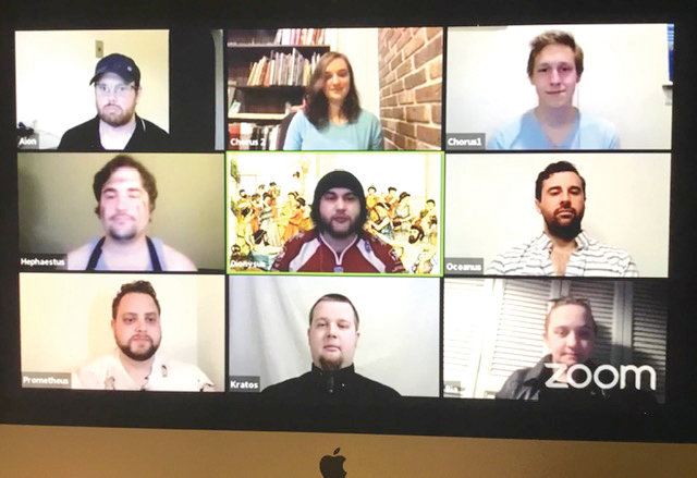 The cast of Curtainless Theatre's Zoom call reading of "Prometheus Unbound."