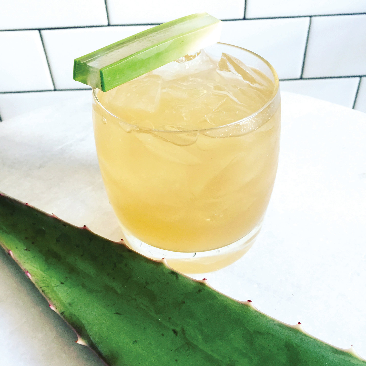 A tequila-based cocktail made with agave, aloe and tamarind.
