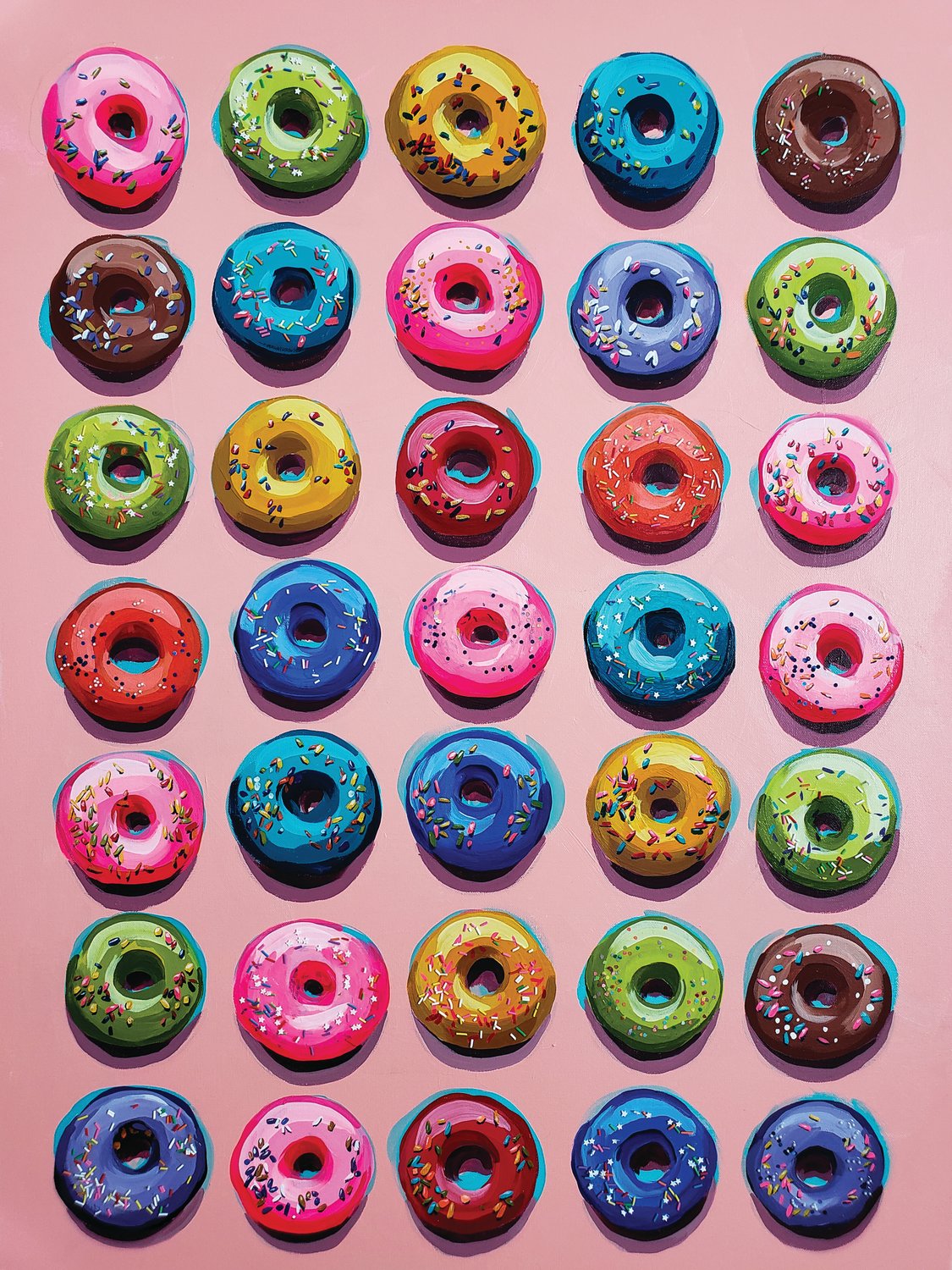A painting of doughnuts by Svitlana Martynjuk.