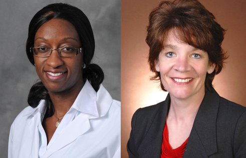 Adenike Shoyinka, Ingham County’s chief medical officer, (left) and Ingham County Health Officer Linda Vail.
