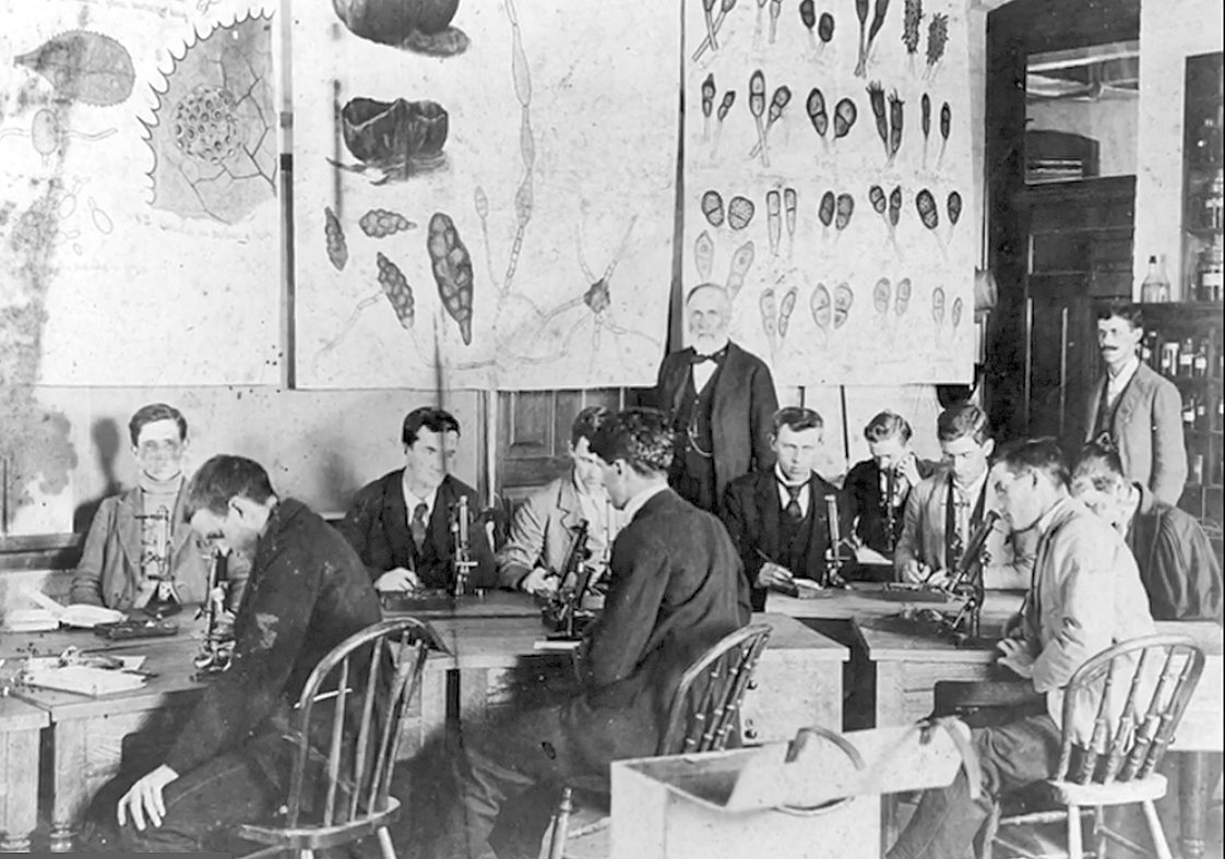 Plant science pioneer William Beal, shown here in the classroom at Michigan Agricultural College in the 1890s, started the 141-year-old Seed Viability Experiment in 1879. It will continue until 2100.