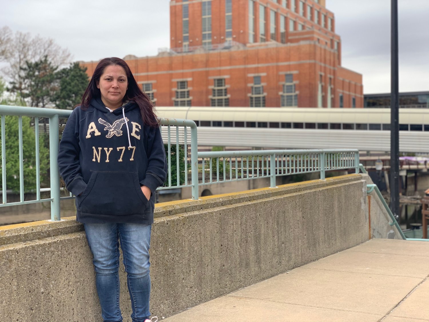 Senaida Garcia poses in downtown Lansing last week. Only recently was she able to stop faulting herself for her role in her brother’s crimes and subsequent 40-year minimum prison sentence.