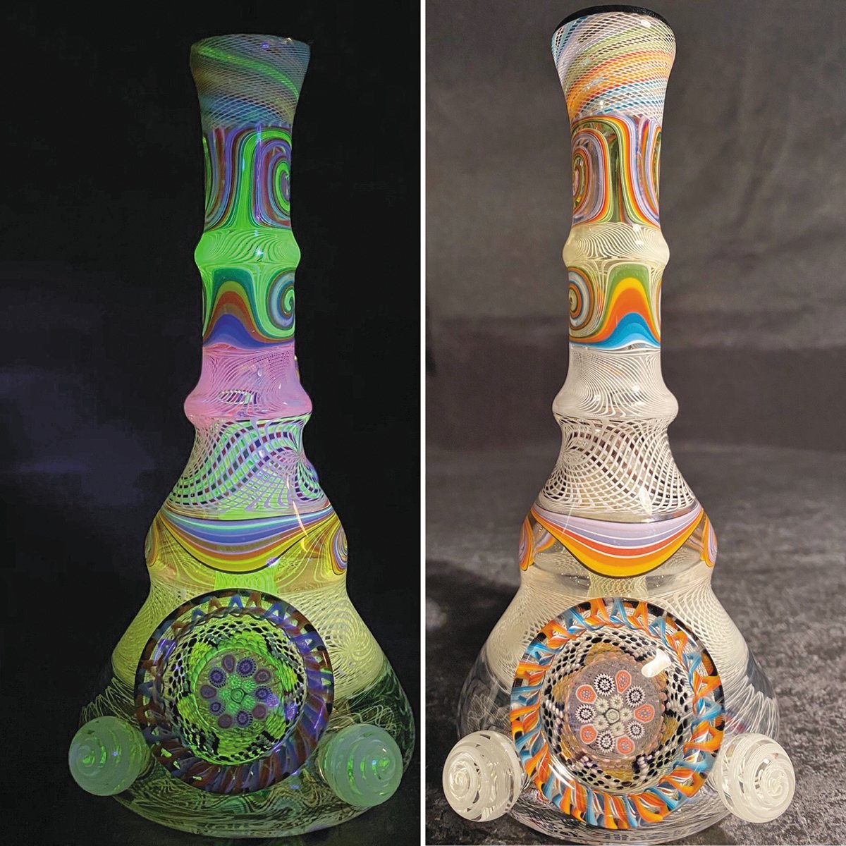 One of a kind glassware crafted by artist Ben Birney.
