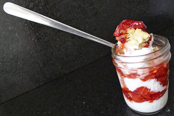 Parfait-style strawberry shortcake.