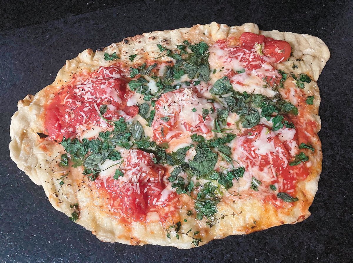 Ari LeVaux’s take on a grilled margherita pizza.