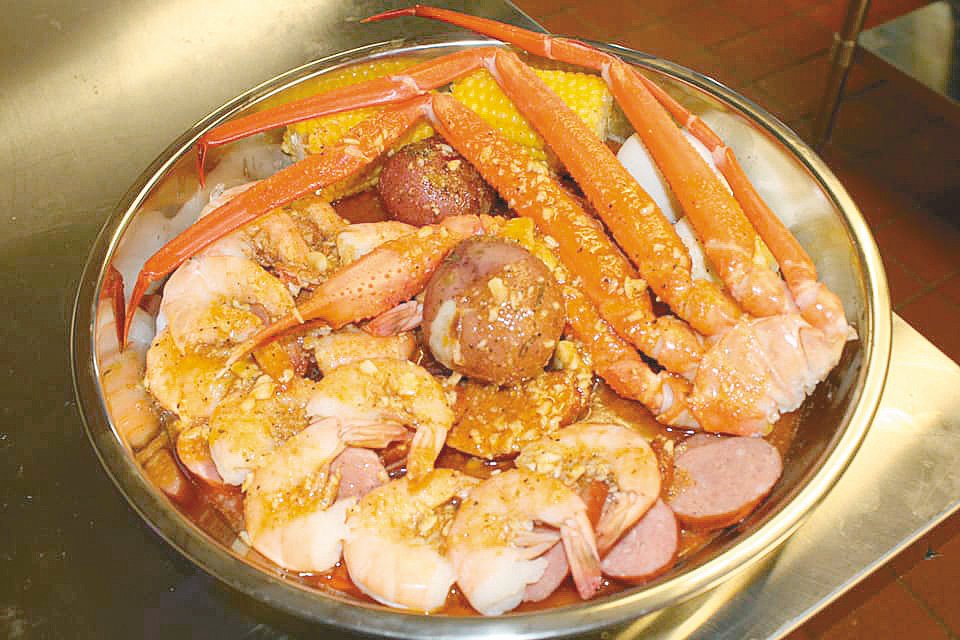 A Cajun-style seafood boil from King Crab.