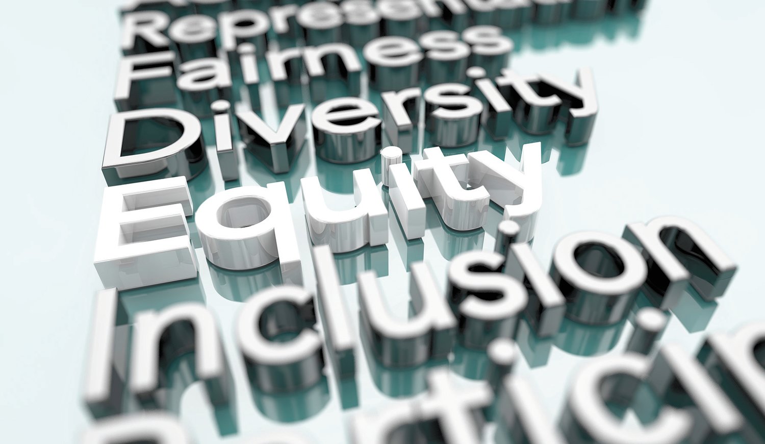 Equity Diversity Inclusion Fairness Equality Words 3d Illustration