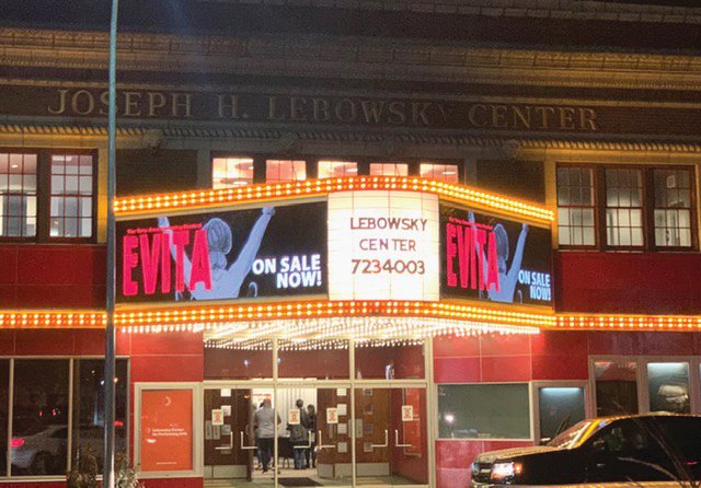 "Evita" takes over the marquee at The Lebowsky Center for Performing Arts in Owosso.