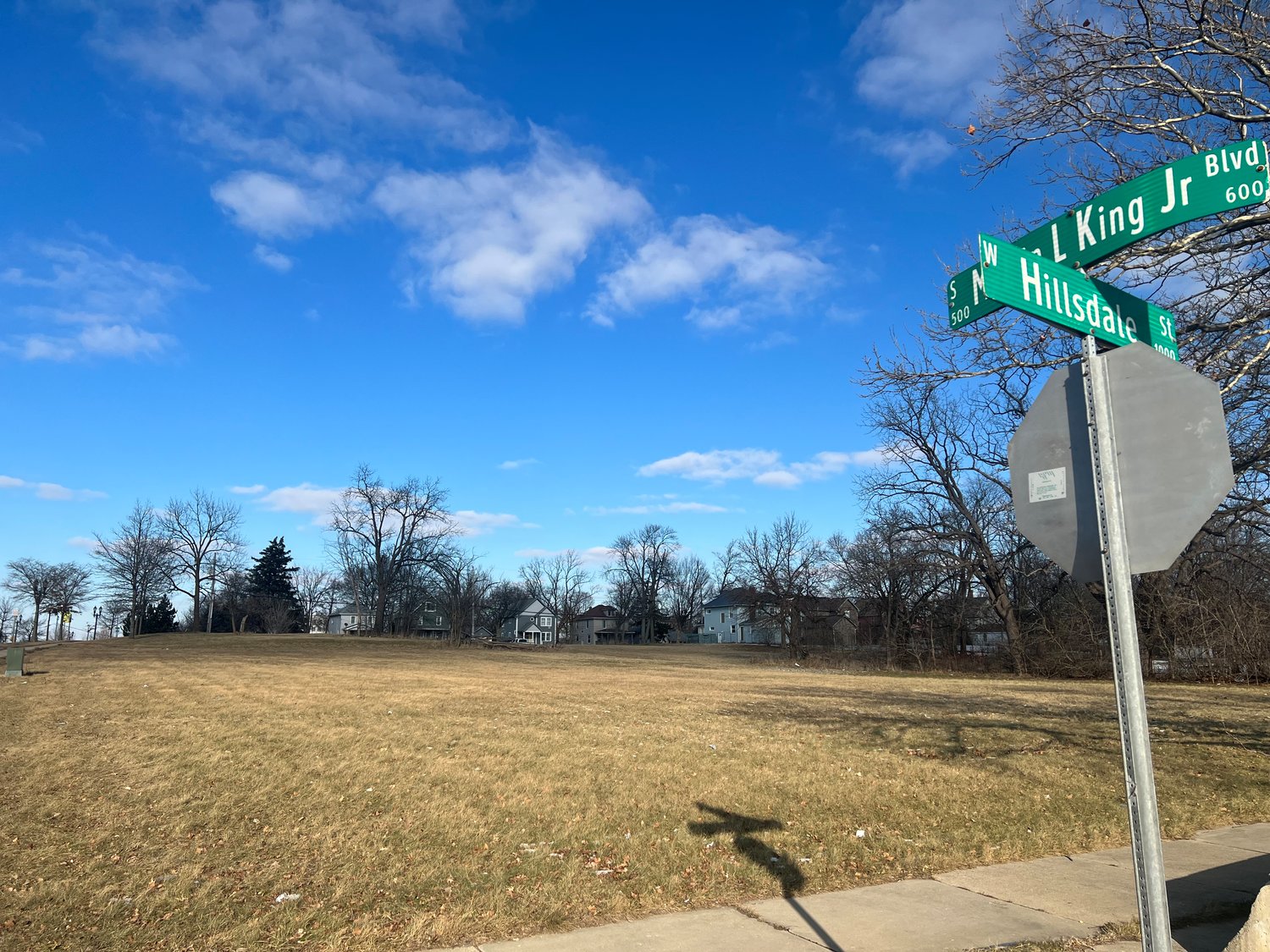 A developer plans to construct an apartment building on this vacant city-owned lot on the corner of Martin Luther King Jr. Boulevard and Hillsdale Street.