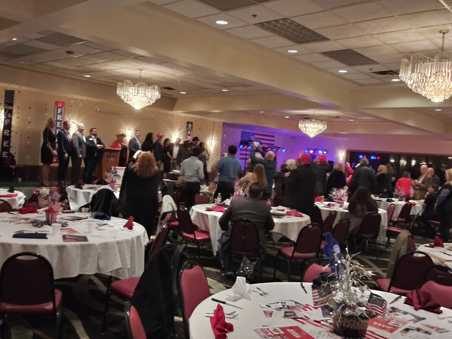 The end of the MAGA Mixer featured all of the candidates for state office who have been endorsed by former President Donald Trump. The event was heavy on security, including at least one security officer with a gun in his waistline.