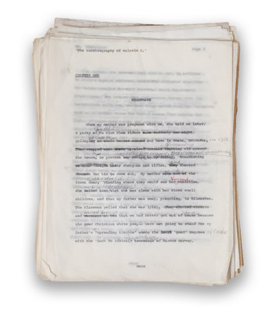 Manuscript of “The Autobiography of Malcolm X,” from the Schomberg Center for Black Culture, in New York.