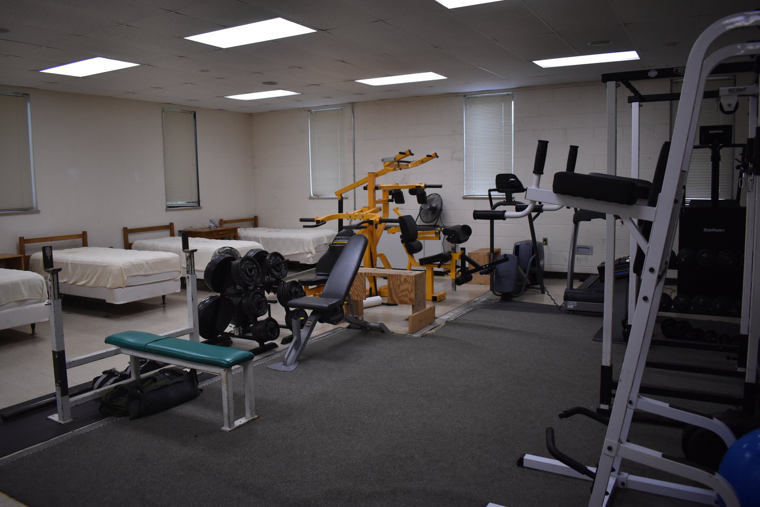 Lansing Mayor Andy Schor's proposal would include funds to improve Fire Department  facilities. This photo shows how sleeping and workout equipment share the same space at one of the city's fire stations.