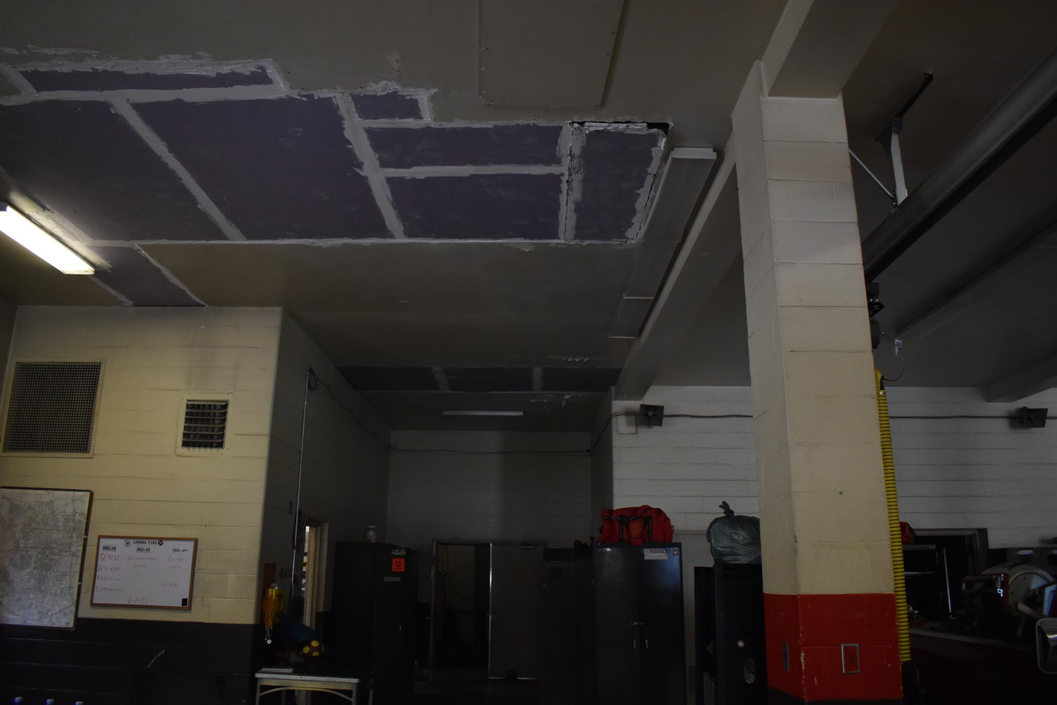 A repair job resulting from a leaking ceiling at one the city's fire stations.