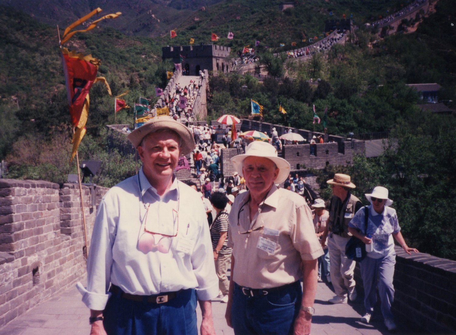 Hakala (left) and Walker in China, 1997.