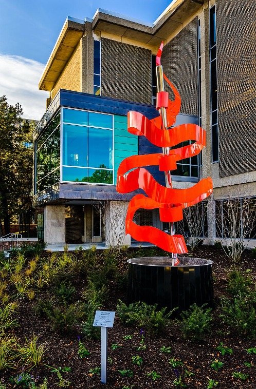 A peek at LCC’s Sculpture Walk, near the Arts and Sciences Building.